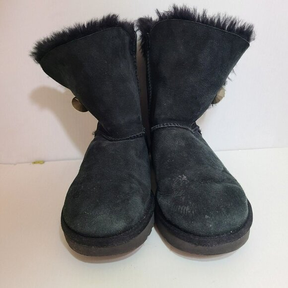 UGG Bailey Button Bling Crystal black Boots 1016553 Womens 6 - Picture 2 of 7